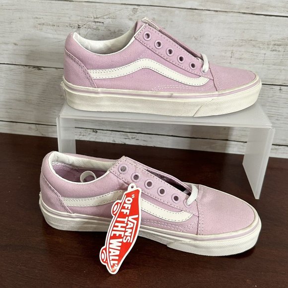 NWOB Vans Canvas Lace Up Skater Sneakers Men's 4 / Women's 5.5 Light Purple - Picture 2 of 9